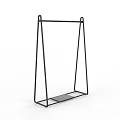Black Metal Clothing Rack with Stand Design and Bottom Storage Shelf for Home Bedroom Organization