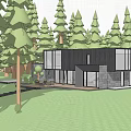 Modern Forest House With Large Glass Windows Black Exterior And Natural Surroundings