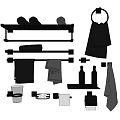Bathroom Cabinet Rack With Towel Bars Shelves Hooks And Toiletries Storage