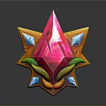 Vibrant Star Shaped Weapon Featuring Pink Gemstone Yellow Frame Green Accents And Blue Gems