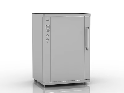 Sleek Silver Stainless Steel Kitchen Appliance with Control Panel and Handle 3d model