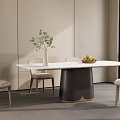 Modern HC28 Dining Table and Chair Combination 3d model