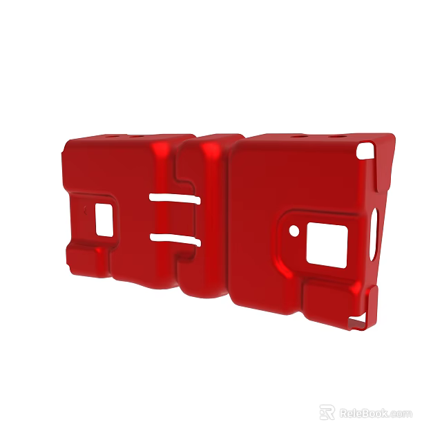 Red Plastic Component With Multiple Holes And Connecting Structure Design 3d model 