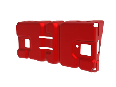 Red Plastic Component With Multiple Holes And Connecting Structure Design 3d model