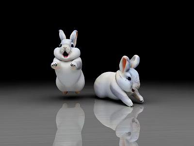 The rabbit runs. 3d model