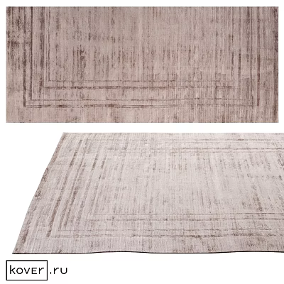 Modern Square Carpet With Neutral Tones And Geometric Border Patterns 3d model