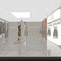 Modern Clothing Store Exterior With Glass Door Window Display Mannequins And Shop Sign