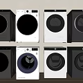 Various Modern Washing Machines In Black And White Styles For Home Use