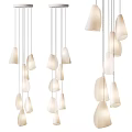 Modern White Lampshade Pendant Lights Hanging With Chain For Interior Decoration And Home Lighting Design