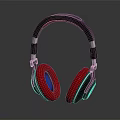 High Quality Over Ear Headphones With Red Earpads And Black Headband Modern Design