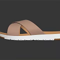 Stylish Casual Slippers With Pink Crisscross Straps Orange Soles And White Edges