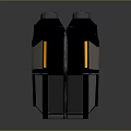 Modern Black Device With Blue Panels Yellow Stripe And Geometric Design
