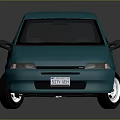 Turquoise Small Hatchback Car With Black Windows White Wheels And Dark Background Reflection 3d model