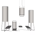 Modern lighting combination floor lamp 3d model