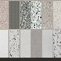 Modern clapboard terrazzo background wall 3d model