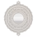 Ornate Round Bathroom Mirror With Intricate Gold Silver Decorative Details