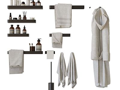 Modern Bathroom Small Bathroom Ornaments Towel Rack Towel Bathrobe model