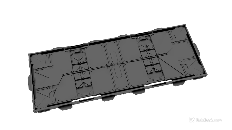 Black Plastic Industrial Pallet With Compartments And Support Structures 3d model