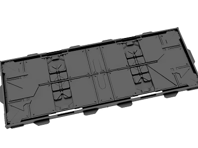 Black Plastic Industrial Pallet With Compartments And Support Structures 3d model