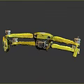 Yellow Industrial Drone With Four Propeller Arms And Labeled Body For Professional Use