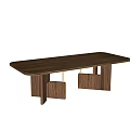 Nordic Solid Wood Large Plate Dining Table Nordic Rectangular Dining Table 3d model