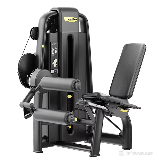 Professional Gym Strength Training Machine With Adjustable Seat And Black Design 3d model 
