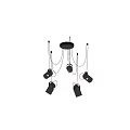 Modern Black and Copper Chandelier with Multiple Pendant Lights and Adjustable Cables 3d model