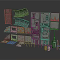 Industrial Style Modular Scene Building Components With Vents Pipes And Panels