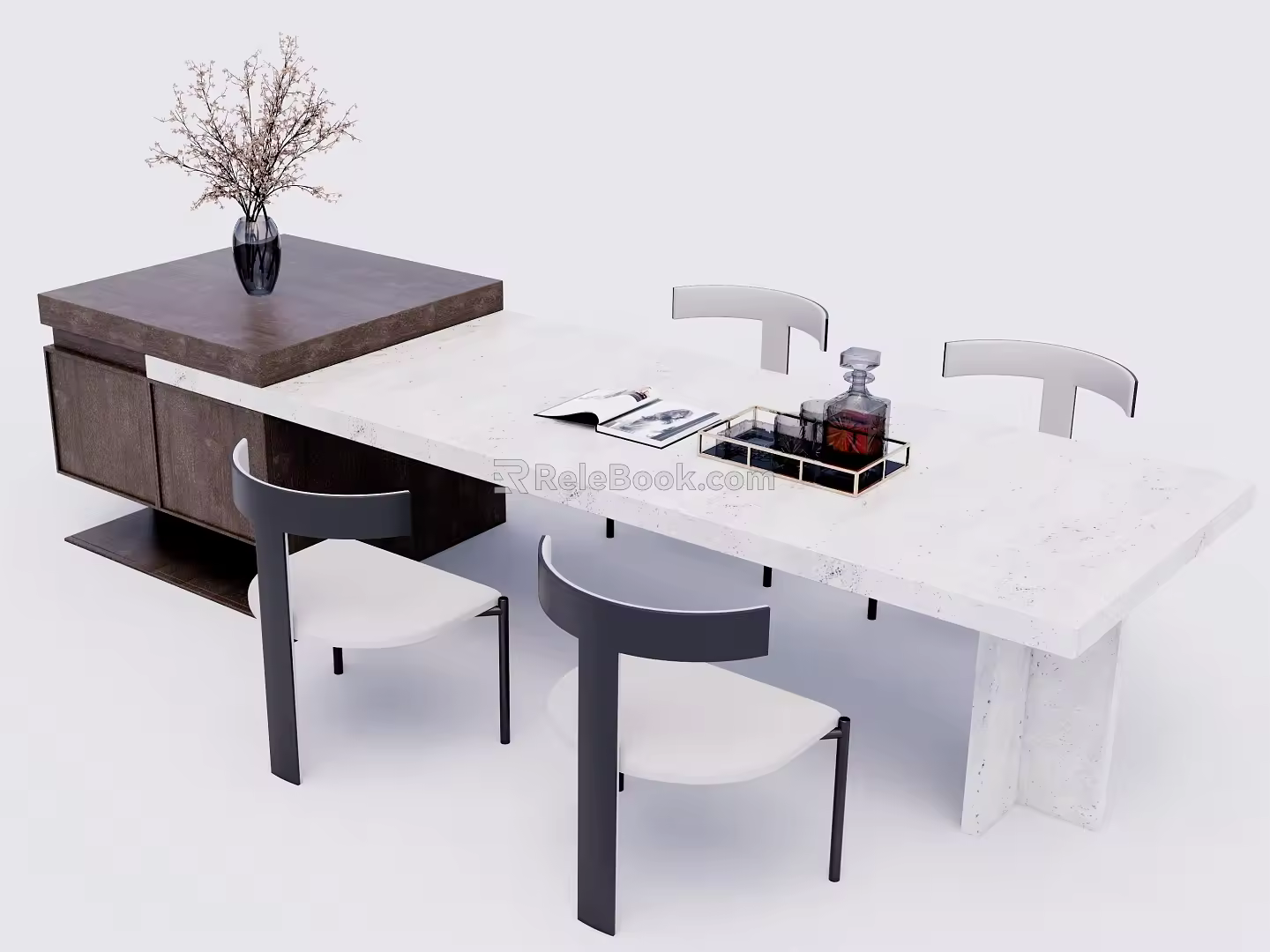 Nakajima counter bar counter operating table dining table and chairs 3d model