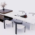 Nakajima counter bar counter operating table dining table and chairs 3d model