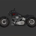 Vintage Black Motorcycle Classic Design Large Tires Chrome Engine Leather Seat