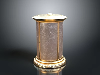 Elegant Classic Decorative Glass Container With Gold Trim Lid And Base 3d model