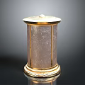 Elegant Classic Decorative Glass Container With Gold Trim Lid And Base