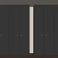 Black Wardrobes Modern Minimalist Interior Design With Straight And Arched Panel Doors Brass Handles