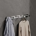 Modern Bathroom Accessories With Hanging Rack Towel Bath Sponge And Hair Dryer