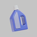 Laundry Detergent Blue Bottle with White Cap Handle and Transparent Window