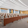 Modern School Lecture Hall With Seats And Screens 3d model