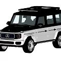 Mercedes G Class SUV With Silver Body Black Roof And Silver Alloy Wheels