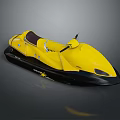 Yellow Jet Ski With Comfortable Seat And Control Panel Design 3d model