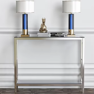Modern End Desk 3d model