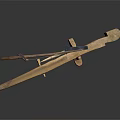 Ancient Wooden Historical Tool With Crossed Beams And Trigger Mechanism Design