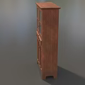 Vintage Wooden Curio Cabinet Featuring Glass Doors Drawers And Display Storage