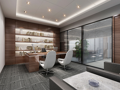 Modern Office Manager Room 3d model