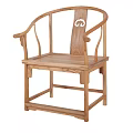 Traditional Wooden Armchair With Curved Arms Carved Backrest And Solid Wood Structure