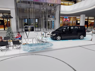 Modern Liquor Store In Shopping Mall With Wine Displays And Seating Area 3d model