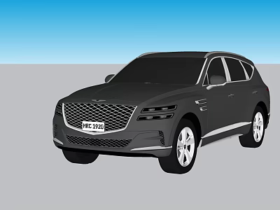 Black Modern SUV With Front Grille Design And Silver Alloy Wheels 3d model
