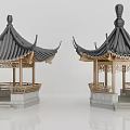 Chinese architecture pavilion tower silhouette ancient architecture pavilion attic landscape pavilion six-legged pavilion ancient pavilion antique pavilion landscape pavilion gallery water 3d model