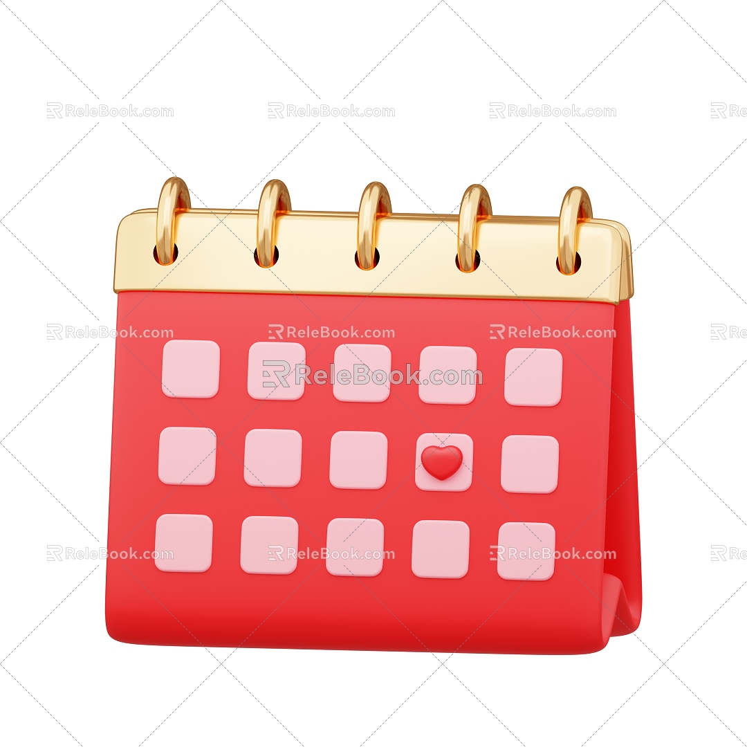 Modern Calendar Cartoon Calendar 3d model