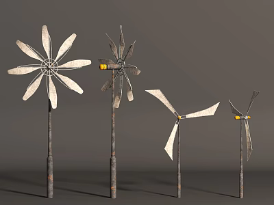 Industrial Equipment Windmill Style Bladed Structures With Various Designs And Sizes 3d model