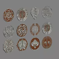 Chinese New Chinese Handles Hardware Handles Retro Yellow Ancient Copper Handles Brass Round Small Handles 3d model